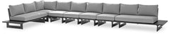 Maldives - 7 Piece Water Resistant Outdoor Patio Modular Sectional With Gray Base