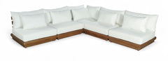 Mirella - 5 Piece Water Resistant Fabric Upholstered Outdoor Patio Modular Sectional