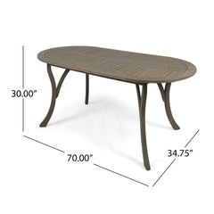 Outdoor Table With Smooth Lines, Slat Top