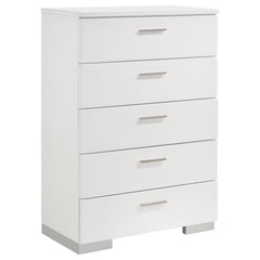 Dulcey - 5 Drawer Bedroom Chest - White