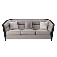 Zemocryss - Sofa With 3 Pillows - Beige Fabric