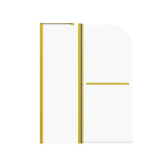 Frameless Folding Shower Doors For Bathtub With Pivot Tub Glass Door, 1 / 4" Tempered Glass