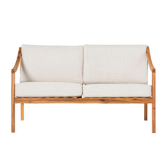 Modern Curved Arm Upholstered Outdoor Loveseat