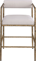 Axis - Linen Textured Beige Fabric Upholstered Counter Stool (Set of 2)