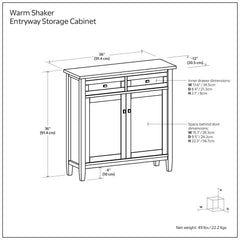 Warm Shaker - Entryway Storage Cabinet - Brown