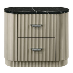 Travonte - Nightstand - Gray / Beige