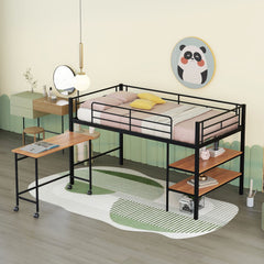 Loft Bed With Desk And Shelves
