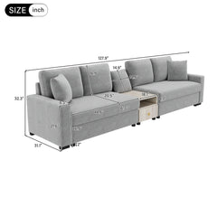 Modular Sofa Couch With Storage Armrest And Center Console