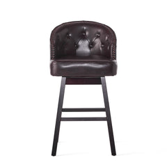 Mellifluous - 360 Degree Swivel Bar Stool With Stunning Nailhead Trim, (Set of 2)
