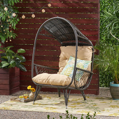 Outdoor Wicker Standing Basket Chair With Cushion