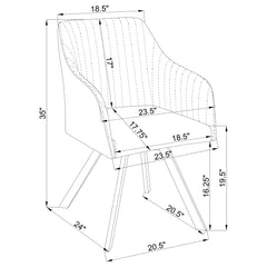 Sloped Arm Swivel Chair - Black