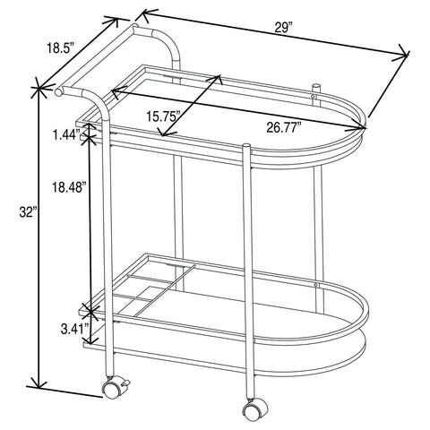 Serving Cart With Wine Rack