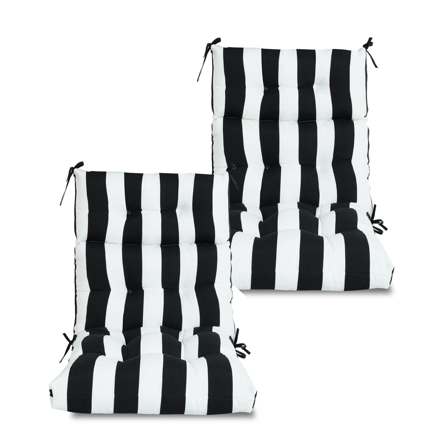 2 Piece High Back Patio Chair Cushion Set, Tufted Adirondack And Rocking Chair Cushions