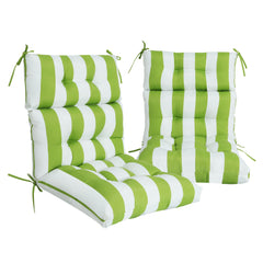 2 Piece High Back Patio Chair Cushion Set, Tufted Adirondack And Rocking Chair Cushions
