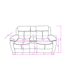 Brenda - Console Reclining Loveseat With Manual Recline Function - Brown