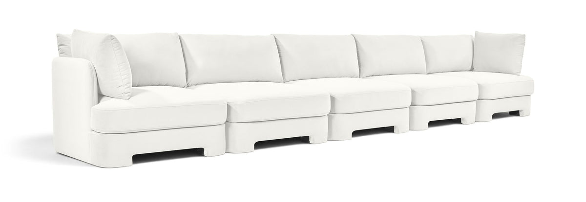Hammond - Velvet Performance Fabric Upholstered 5 Piece Sofa