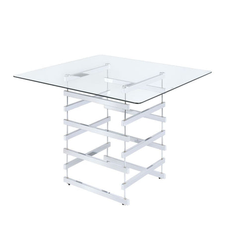 Nadie - Counter Height Table - Clear Glass Top & Black
