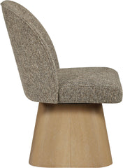 Marlowe - Linen Textured Fabric Upholstered Swivel Dining Side Chair - Stained Natural
