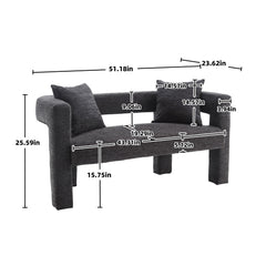 Modern Chenille Loveseat Sofa, Comfy Upholstered 2 Seater
