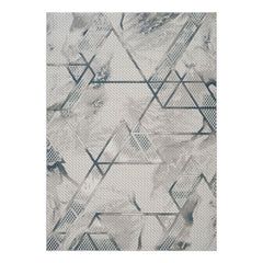 Geometrix - 5'3" X 7'3" Area Rug & Geometric, 3D Effect - Ivory / Gray