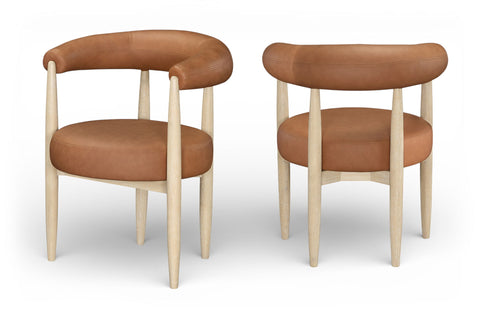 Sable - Vegan Leather Upholstered Dining Chair (Set of 2) - Painted Natural Base