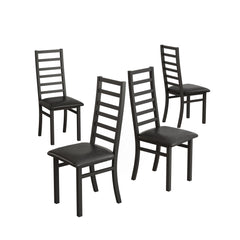 Metal Dining Chairs With Steel Legg, High Back Armless Design