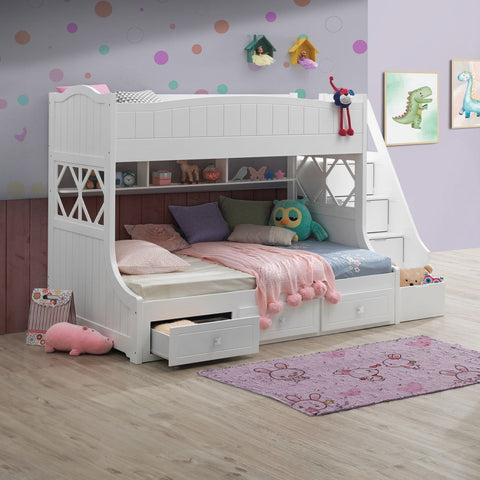 Meyer - Twin Over Full Bunk Bed With Storage - White