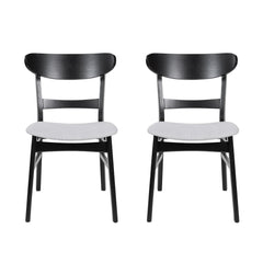 Mid Century Dining Chairs With Cushioned Seats And Wood Frame (Set of 2)