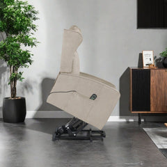 Power Lift Recliner Chair, Adjustable Modern Lift Chair, Lift Recliner Sofa For Back, Lumbar, Legs Support, Classic Power Recliner Chair With Remote Control, Side Pocket - Light Gray