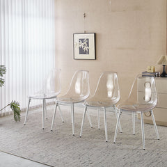 Transparent Dining Chair (Set of 4) - Matte White