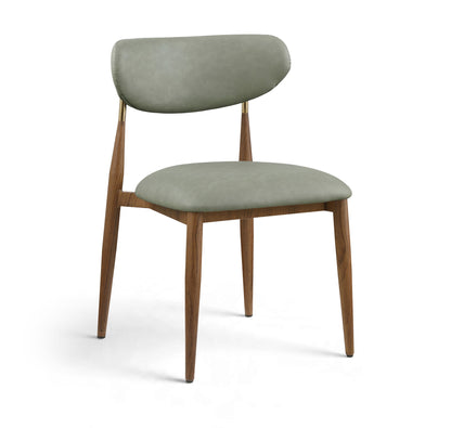 Ronda - Vegan Leather Upholstered Dining Side Chair - Walnut Legs