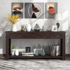 Hearth & Haven Clara - Console Table With Storage Drawers And Bottom Shelf