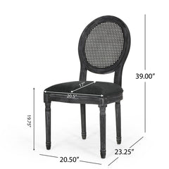 French Country Dining Chair With Cane Backrest (Set of 2)