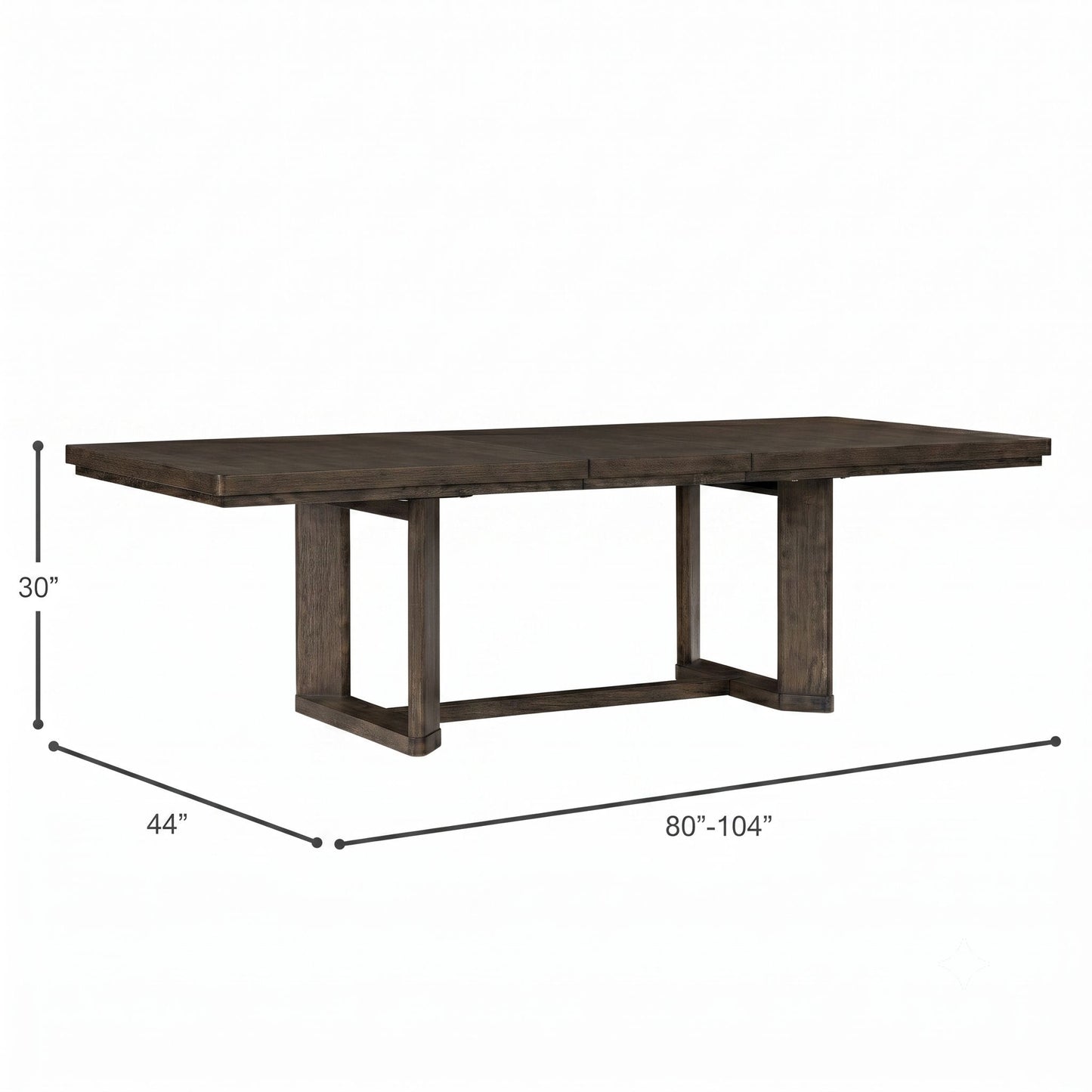Trestle Dining Table With Leaf - Dark Oak