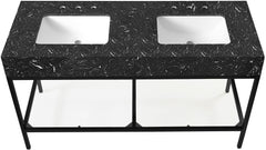 Marmo - Engineered Marble Bathroom Vanity With Black Base