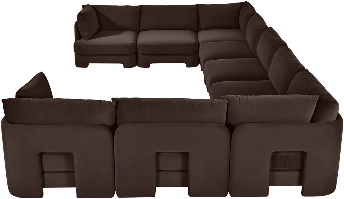 Hammond - Velvet Performance Fabric Upholstered 9 Piece Sectional