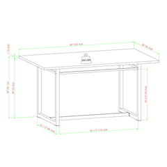 Modern Industrial Rectangle Dining Table - Rustic Oak