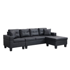 Modern Sectional Sofa Set With Chaise Lounge And Cup Holder