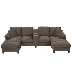 Modern U-Shaped Sectional Sofa With Storage Ottomans