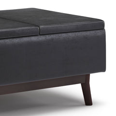 Owen - Tray Top Small Coffee Table Upholstered Storage Ottoman