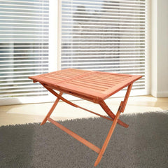 Foldable Patio Dining Set With 1 Dining Table, Indoor And Outdoor Use, Solid Wood - Teak