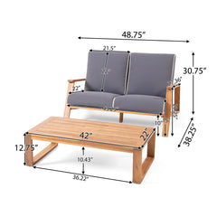 Paloma - Contemporary Loveseat And Coffee Table Set With Weather Resistant Cushions