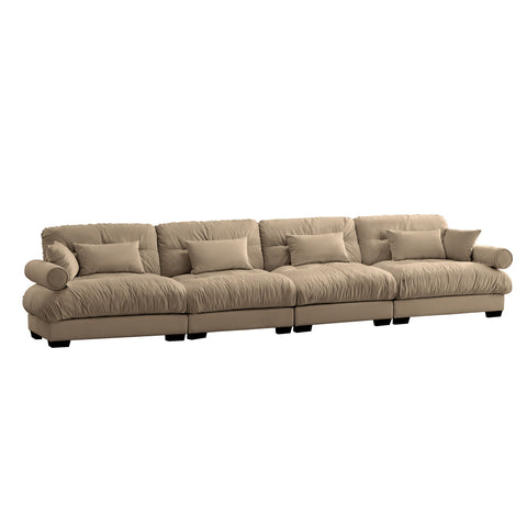 Super Comfort Oversized Modular Velvet Sectional Sofa, Deep Seat Convertible L Shaped Couch