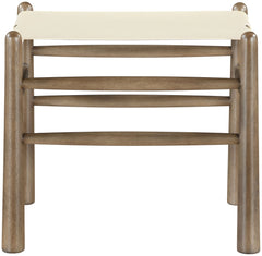 Santos - Faux Leather Upholstered Bench - Walnut Frame