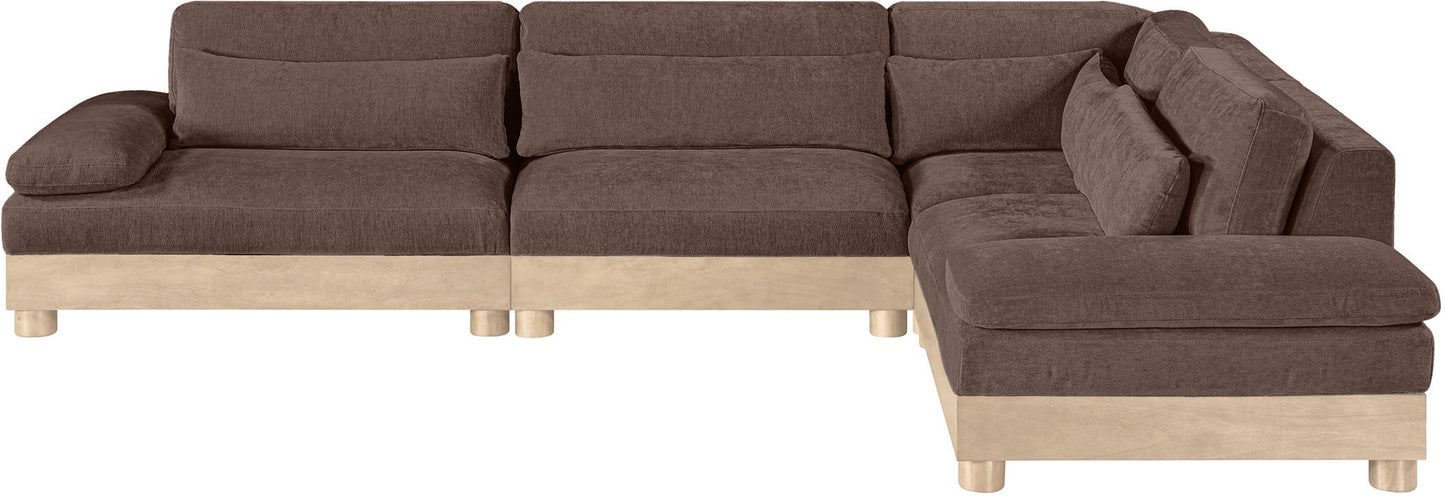 Turin - Chenille Fabric Upholstered Modular Sectional - Brown