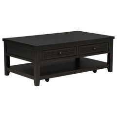 Sutter - 2 Drawer Rectangular Coffee Table - Dark Brown