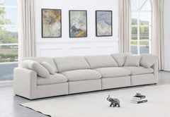 Indulge - Linen 4 Piece Modular Sofa - White
