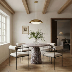 Axis - Linen Textured Cream Fabric Upholstered Dining Chair (Set of 2)