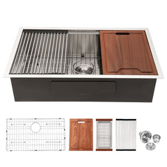 Single Bowl, Undermount Workstation, Kitchen Sink With Accessories