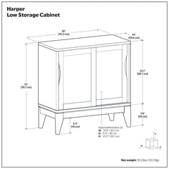 Harper - Low Storage Cabinet - Black